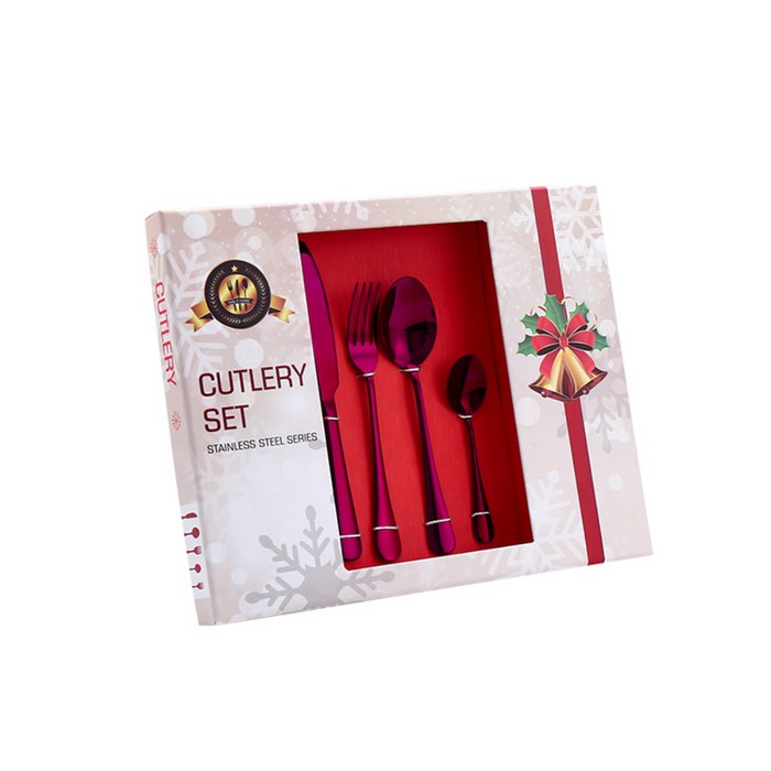 Stainless Steel Cutlery Sets + Christmas Gift Box - 24 Pieces - Grafton Collection