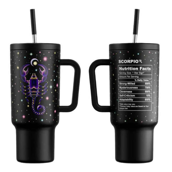 40 Oz Tumbler With Straw Zodiac Collections