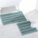 Green Stripe Chenille Microfiber Bath Mat Rug- Ultra Soft Thick Absorbent Non Slip Shaggy Plush Floor Rugs for Bathroom, Machine Washable - Grafton Collection