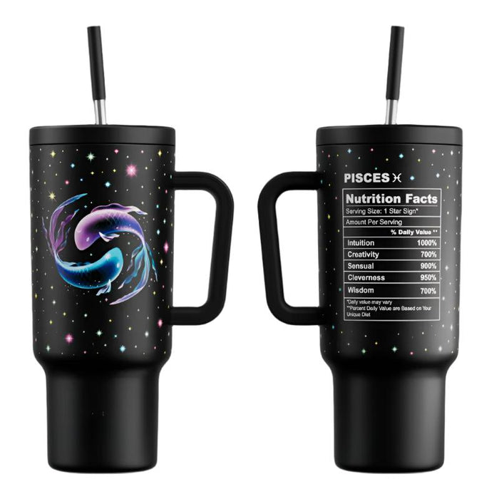 40 Oz Tumbler With Straw Zodiac Collections