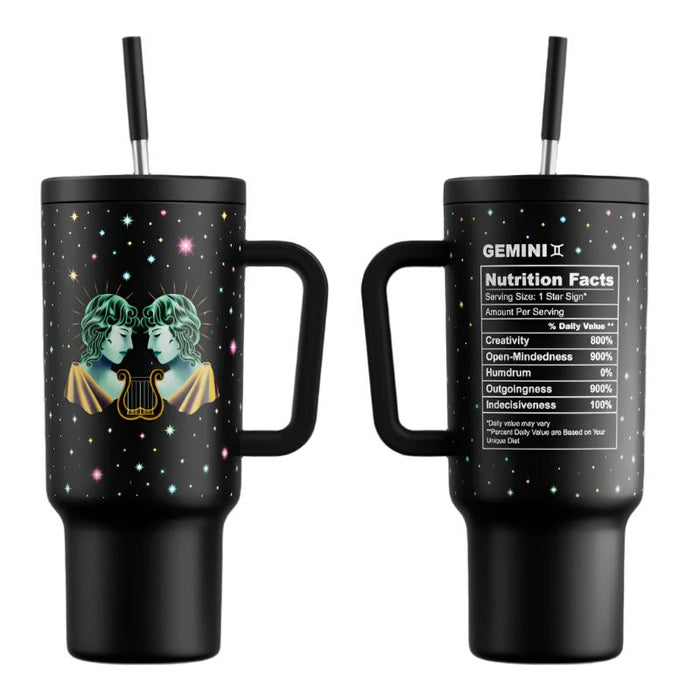 40 Oz Tumbler With Straw Zodiac Collections