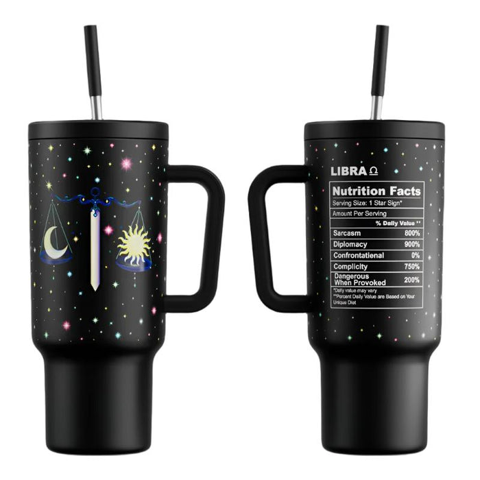 40 Oz Tumbler With Straw Zodiac Collections