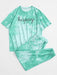Tie Dye Happy Print Tee And Pants Set - Grafton Collection