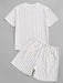 Stripe T Shirt And Shorts Two Piece Set - Grafton Collection