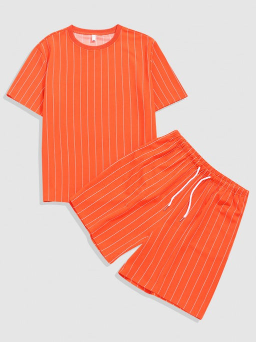 Stripe T Shirt And Shorts Two Piece Set - Grafton Collection