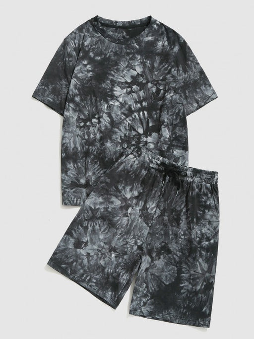 Tie Dye Print T Shirt And Shorts Set - Grafton Collection