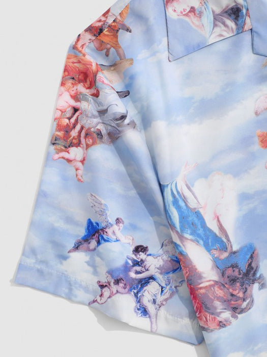 Characters Renaissance Printed Shirt And Shorts Set - Grafton Collection