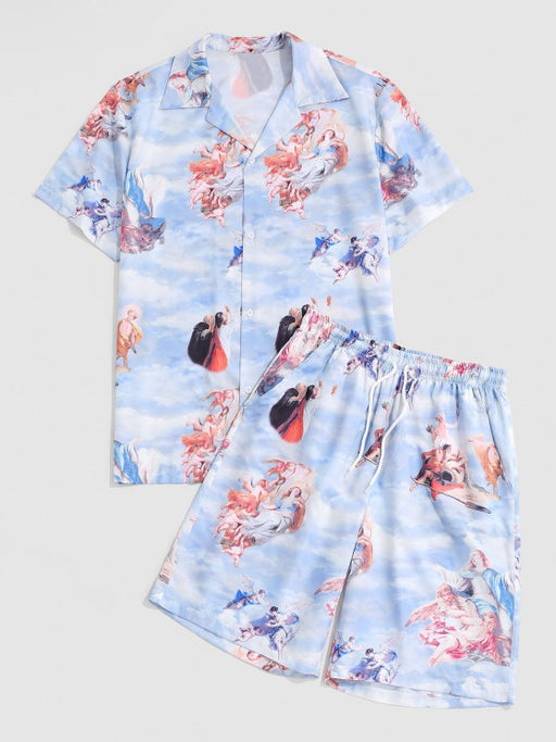 Characters Renaissance Printed Shirt And Shorts Set - Grafton Collection