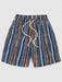 Striped Print Pocket Shirt And Shorts Set - Grafton Collection