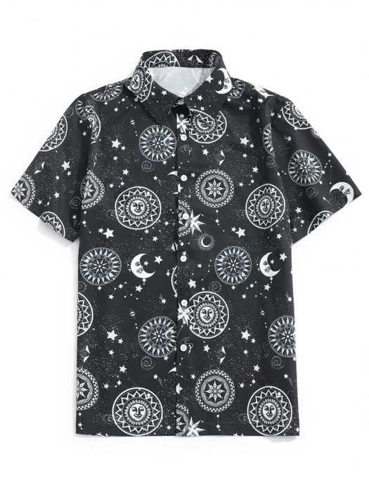 Sun Moon Star Printed Shirt And Shorts