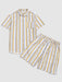 Striped Print Pocket Shirt And Shorts - Grafton Collection