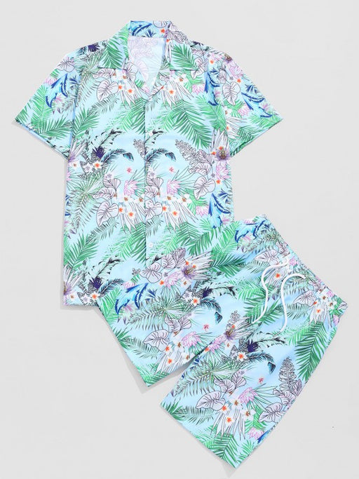Flower Leaf Tropical Printed And Shorts - Grafton Collection