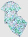 Flower Leaf Tropical Printed And Shorts - Grafton Collection