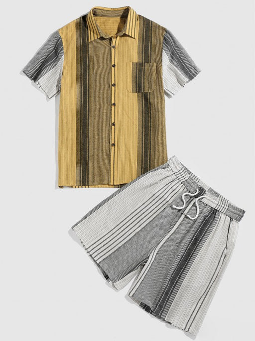 Contrasting Stripe Shirt And Shorts - Grafton Collection