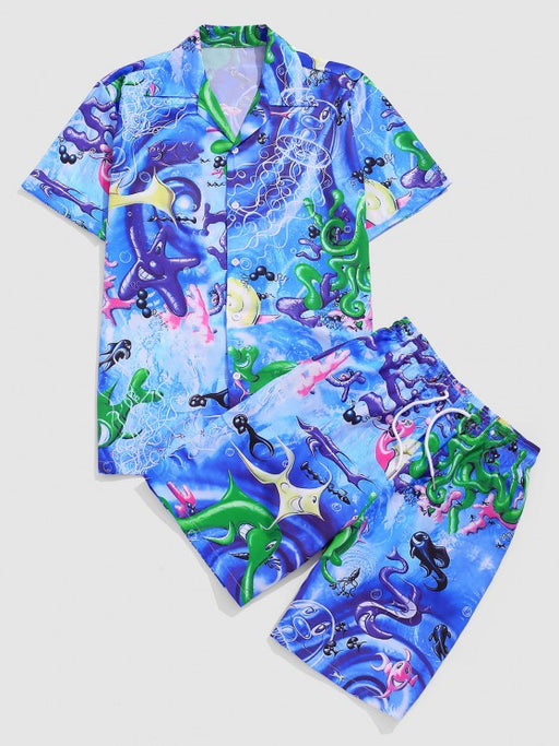 Marine Life Vacation Shirt And Shorts - Grafton Collection