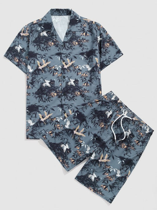 Bird Printed Shirt And Shorts - Grafton Collection