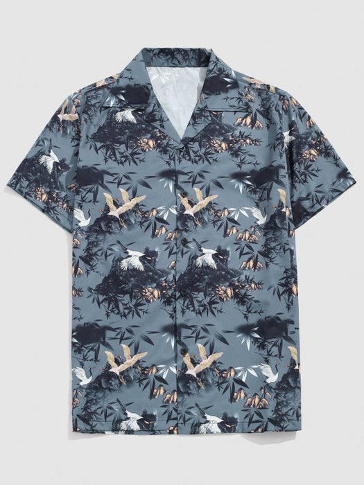 Bird Printed Shirt And Shorts - Grafton Collection