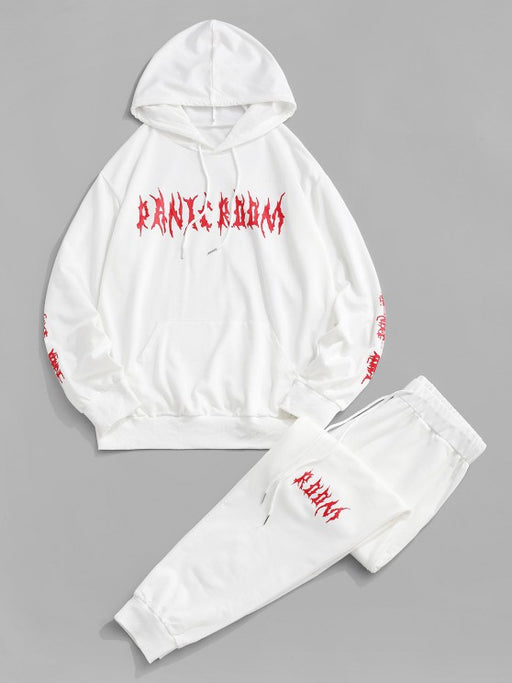 Two Piece Letter Printed Hoodie And Jogger - Grafton Collection