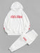 Two Piece Letter Printed Hoodie And Jogger - Grafton Collection