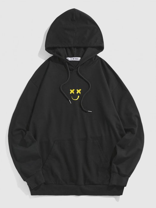 Cartoon Embroidered Hoodie And Shorts