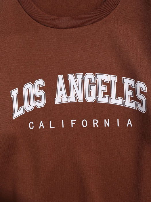 Los Angeles Printed Sweatshirt And Sweatpants