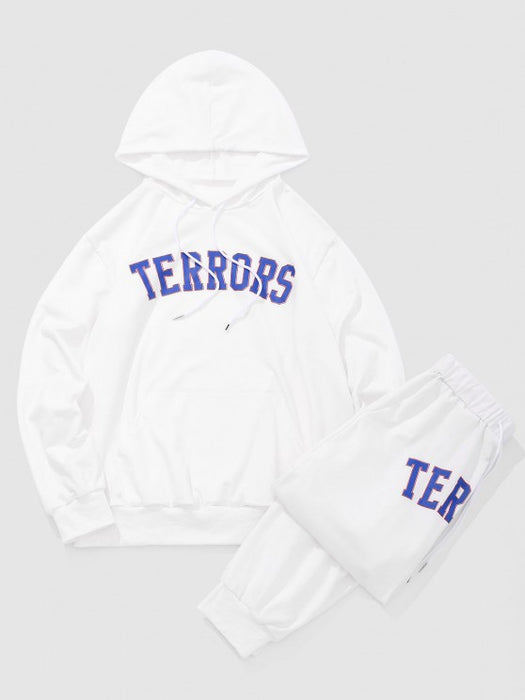Letters Printed Hoodie And Sports Pants