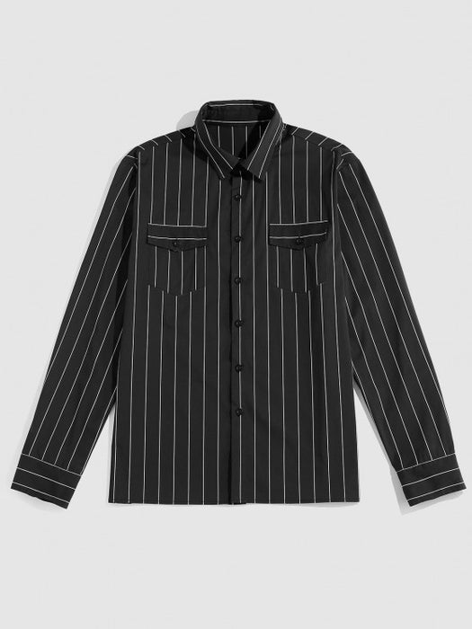 Stripe Long Sleeve Shirt And Shorts Set - Grafton Collection
