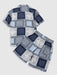 Scarf Patchwork Shirt And Shorts Set - Grafton Collection