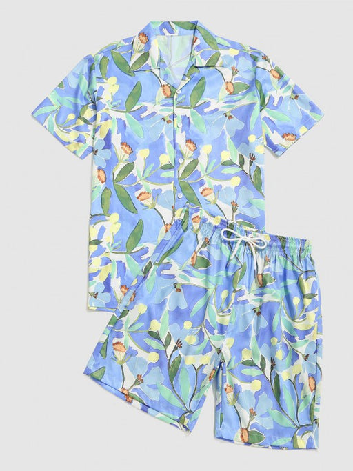 Flower Painting Vacation Shirt And Shorts Set - Grafton Collection