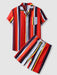 Striped Front Pocket Shirt And Shorts Set - Grafton Collection