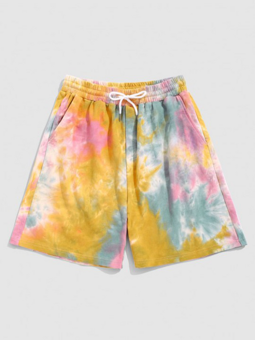 Pattern Tee And Tie Dye Shorts Set - Grafton Collection