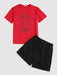 Bear Printed T-shirt And Shorts - Grafton Collection