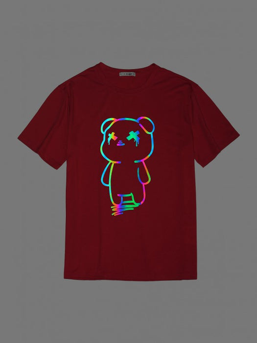 Bear Printed T-shirt And Shorts