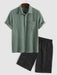 Texture Collared Shirt And Cargo Shorts - Grafton Collection