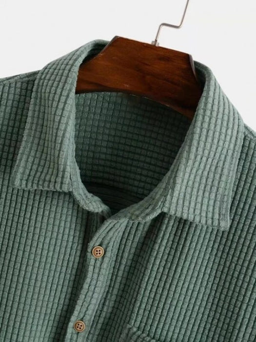 Texture Collared Shirt And Cargo Shorts - Grafton Collection