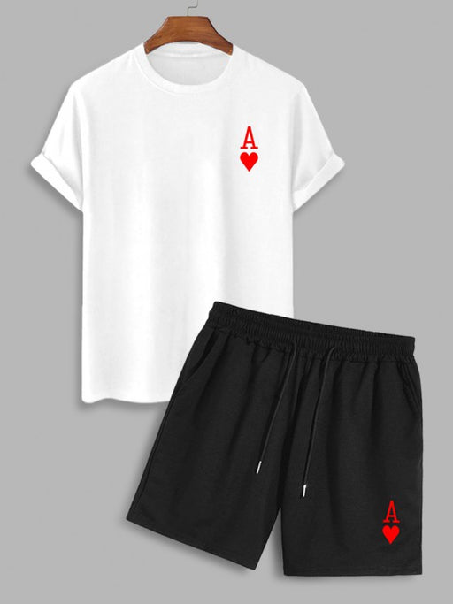 Playing Card Print T Shirt And Shorts Set - Grafton Collection