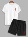 Playing Card Print T Shirt And Shorts Set - Grafton Collection