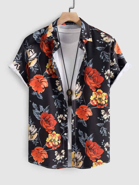 Floral Printed Shirt And Ripped Jeans - Grafton Collection