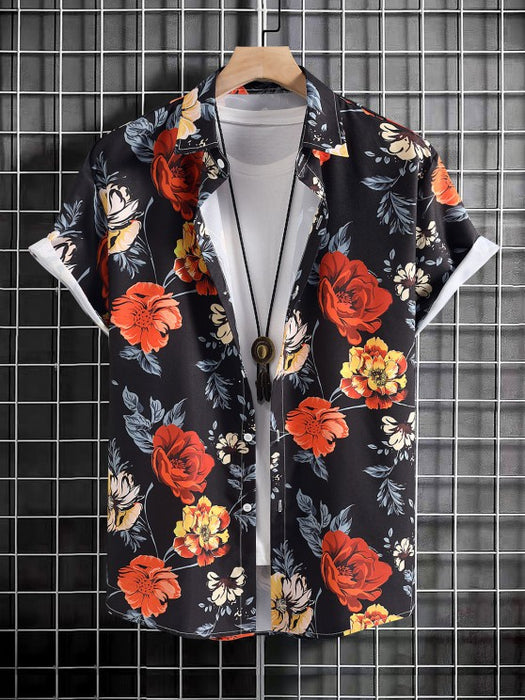 Floral Printed Shirt And Ripped Jeans - Grafton Collection