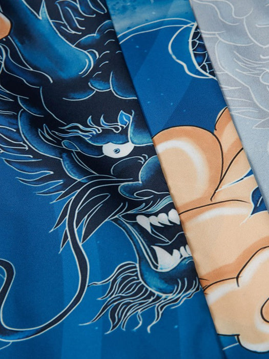 Dragon Printed Kimono And Beach Shorts - Grafton Collection