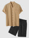 V Neckline Shirt And Cargo Shorts - Grafton Collection