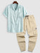 2 Pieces Pattern Shirt And Beam Feet Cargo Pants - Grafton Collection