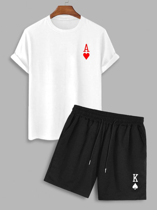 Printed Playing Card T Shirt And Shorts - Grafton Collection