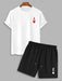 Printed Playing Card T Shirt And Shorts - Grafton Collection