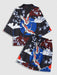 Floral Crane Printed Kimono And Shorts - Grafton Collection