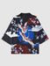 Floral Crane Printed Kimono And Shorts - Grafton Collection