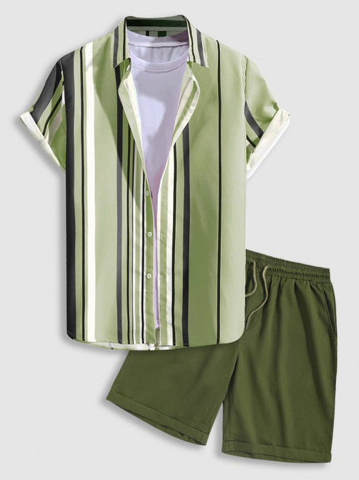 Striped Short Sleeve Shirt And Shorts - Grafton Collection