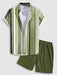 Striped Short Sleeve Shirt And Shorts - Grafton Collection