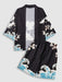 Sea Waves And Flower Print Kimono With Shorts Set - Grafton Collection