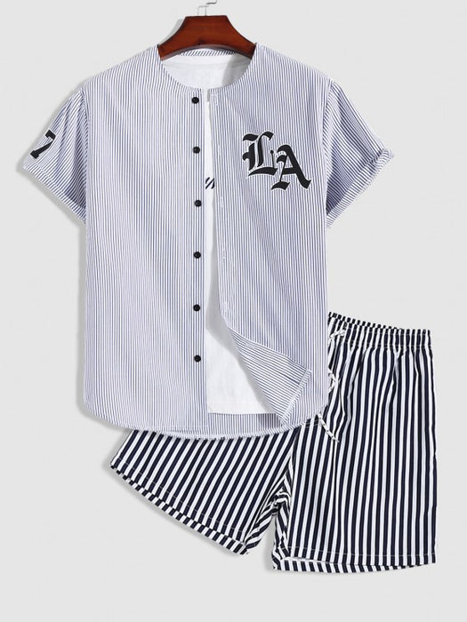 2 Pieces Baseball Shirt And Beach Shorts